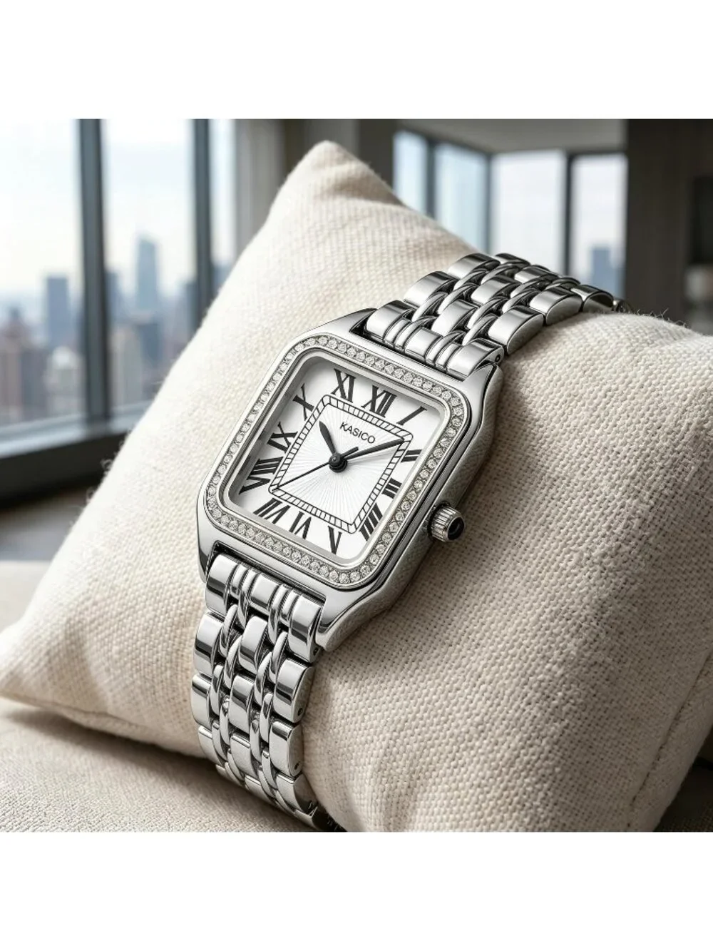 Women's Silver White Luxury Minimalist Roman Numeral Dial Casual Wrist Watch